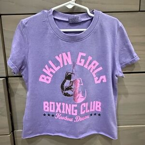 FIREHOUSE Purple and Pink Brooklyn Girls Boxing Club T Shirt Girls XS